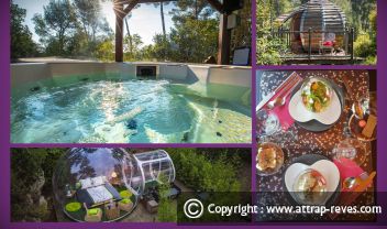 Unusual night in a bubble, perched cabin, suite with private jacuzzi in PACA
